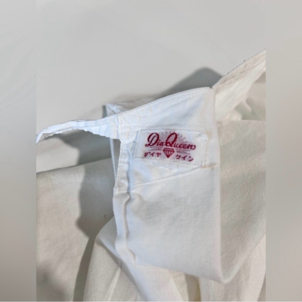DIA QUEEN Vintage camisole white embroidered open back Tunic Top - Picture 13 of 16
